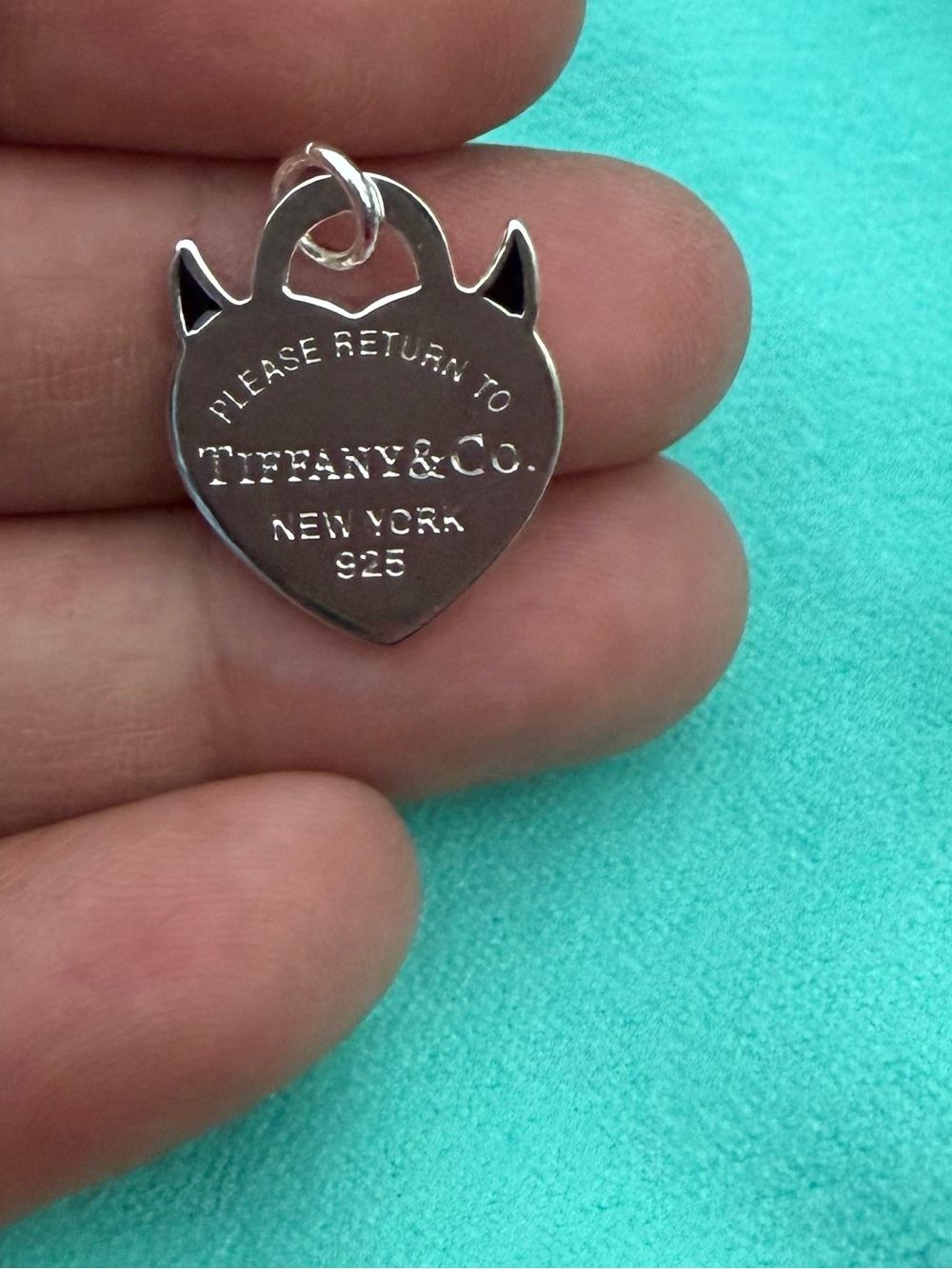 Tiffany & Co. 925 Silver Devil Heart Charm - Picture 2 of 4